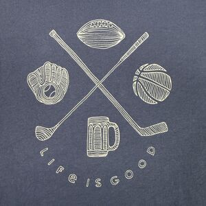 Life Is Good Shirt Men 3XL Blue Sports Golf Football Basketball Beer Crusher Tee
